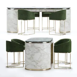 Bar stools with oval table